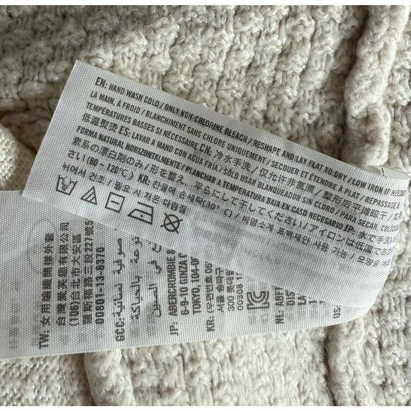 Abercrombie & Fitch Women’s Cozy Texture Knit Open Shawl Cardigan Cream Medium - Picture 8 of 11